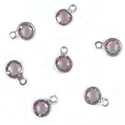 Preciosa Crystal Channel Connector - Bezel Set with 1 Loop 17SS (04MM) LIGHT AMETHYST-SILVER PLATED