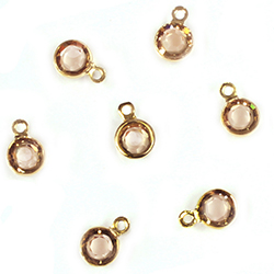 Preciosa Crystal Channel Connector - Bezel Set with 1 Loop 17SS (04MM) LIGHT COLORADO TOPAZ-GOLD PLATED