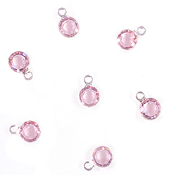 Preciosa Crystal Channel Connector - Bezel Set with 1 Loop 17SS (04MM) LIGHT ROSE-SILVER PLATED