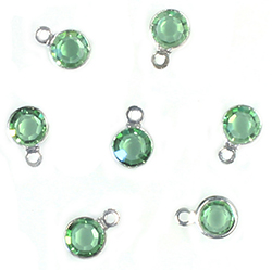 Preciosa Crystal Channel Connector - Bezel Set with 1 Loop 17SS (04MM) PERIDOT-SILVER PLATED