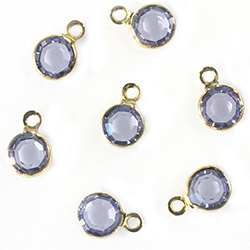 Preciosa Crystal Channel Connector - Bezel Set with 1 Loop 17SS (04MM) TANZANITE-GOLD PLATED