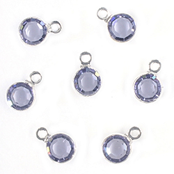 Preciosa Crystal Channel Connector - Bezel Set with 1 Loop 17SS (04MM) TANZANITE-SILVER PLATED