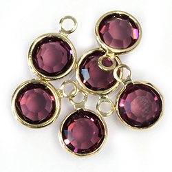 Preciosa Crystal Channel Connector - Bezel Set with 1 Loop 29SS (06MM) AMETHYST-GOLD