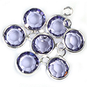 Preciosa Crystal Channel Connector - Bezel Set with 1 Loop 29SS (06MM) TANZANITE-SILVER