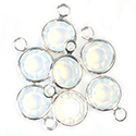 Preciosa Crystal Channel Connector - Bezel Set with 1 Loop 29SS (06MM) WHITE OPAL-SILVER