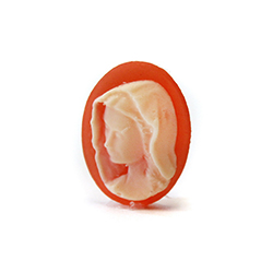 Plastic Cameo - Madonna Oval 14x10MM IVORY ON CORNELIAN