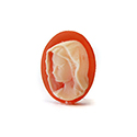 Plastic Cameo - Madonna Oval 14x10MM IVORY ON CORNELIAN