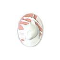 Plastic Cameo - Cat Oval 25x18MM WHITE ON ANGELSKIN