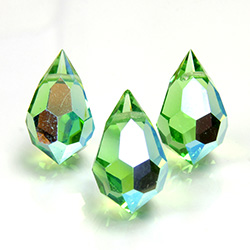 Preciosa Crystal Pendant - Pear 681 15x9MM PERIDOT AB