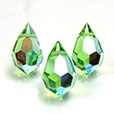 Preciosa Crystal Pendant - Pear 681 15x9MM PERIDOT AB