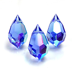 Preciosa Crystal Pendant - Pear 681 15x9MM SAPPHIRE AB