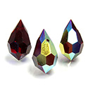 Preciosa Crystal Pendant - Pear 681 15x9MM SIAM RUBY AB