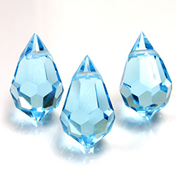 Preciosa Crystal Pendant - Pear 681 15x9MM AQUA BOHEMICA