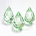 Preciosa Crystal Pendant - Pear 681 15x9MM LT GREEN