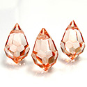 Preciosa Crystal Pendant - Pear 681 15x9MM LT ORANGE