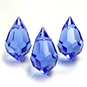 Preciosa Crystal Pendant - Pear 681 15x9MM SAPPHIRE