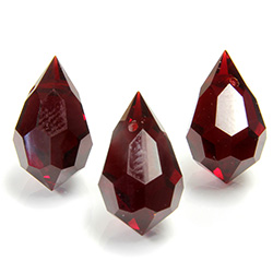 Preciosa Crystal Pendant - Pear 681 15x9MM SIAM RUBY