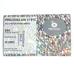 Preciosa Crystal Flat Back Hotfix VIVA12&reg; Chaton Rose - 08SS CHALK WHITE