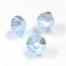 Preciosa Crystal Bead - Bicone 04MM 2X COATED AQUAMARINE AB