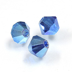 Preciosa Crystal Bead - Bicone 04MM 2X COATED CAPRI BLUE AB
