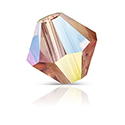 Preciosa Crystal Bead - Bicone 04MM 2X COATED ROSE PEACH AB