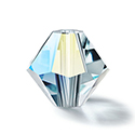 Preciosa Crystal Bead - Bicone 04MM 2X COATED SILVER AQUAMARINE AB