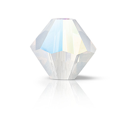 Preciosa Crystal Bead - Bicone 06MM WHITE OPAL GLITTER