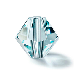 Preciosa Crystal Bead - Bicone 04MM SILVER AQUAMARINE