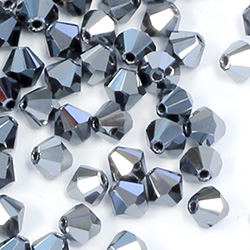 Czech Crystal Bead - Bicone 4MM HEMATITE