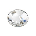 Preciosa Crystal Flat Back 2-Hole Sew-On Foiled Stone - Rivoli 10MM CRYSTAL