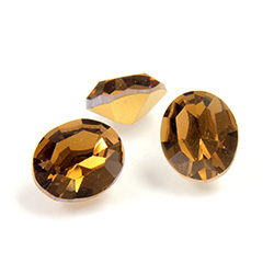 Preciosa Crystal Point Back Fancy Stone - Oval 12x10MM SMOKE TOPAZ