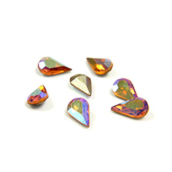 Preciosa Crystal Point Back Fancy Stone - Pear 06x3.6MM TOPAZ AB