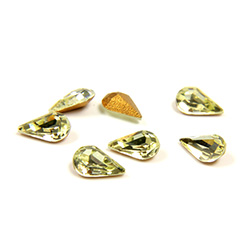 Preciosa Crystal Point Back Fancy Stone - Pear 06x3.6MM JONQUIL