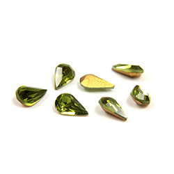 Preciosa Crystal Point Back Fancy Stone - Pear 06x3.6MM OLIVINE