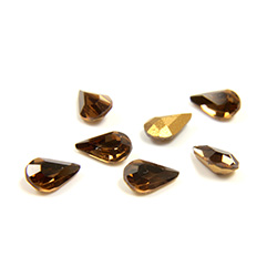 Preciosa Crystal Point Back Fancy Stone - Pear 06x3.6MM SMOKE TOPAZ