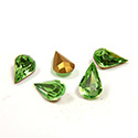 Preciosa Crystal Point Back Fancy Stone - Pear 08x4.8MM PERIDOT