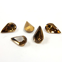 Preciosa Crystal Point Back Fancy Stone - Pear 08x4.8MM SMOKE TOPAZ