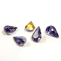 Preciosa Crystal Point Back Fancy Stone - Pear 08x4.8MM TANZANITE