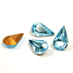 Preciosa Crystal Point Back Fancy Stone - Pear 10x6MM AQUA BOHEMICA