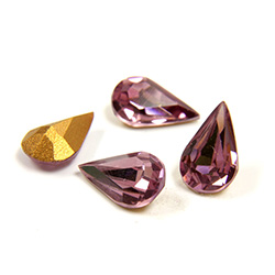 Preciosa Crystal Point Back Fancy Stone - Pear 10x6MM LT AMETHYST