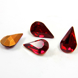 Preciosa Crystal Point Back Fancy Stone - Pear 10x6MM SIAM RUBY