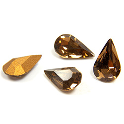 Preciosa Crystal Point Back Fancy Stone - Pear 10x6MM SMOKE TOPAZ