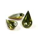 Preciosa Crystal Point Back Fancy Stone - Pear 13x7.8MM OLIVINE