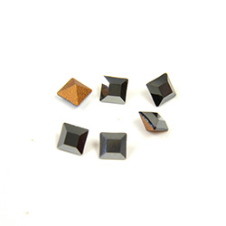 Preciosa Crystal Point Back Fancy Stone - Square 03MM HEMATITE