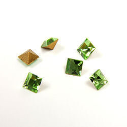 Preciosa Crystal Point Back Fancy Stone - Square 03MM PERIDOT