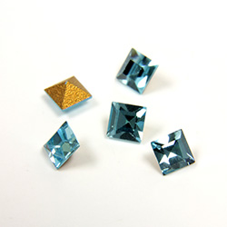 Preciosa Crystal Point Back Fancy Stone - Square 04MM AQUA BOHEMICA