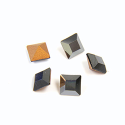 Preciosa Crystal Point Back Fancy Stone - Square 04MM HEMATITE