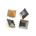 Preciosa Crystal Point Back Fancy Stone - Square 06MM HEMATITE