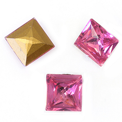 Preciosa Crystal Point Back Fancy Stone - Square 12MM ROSE