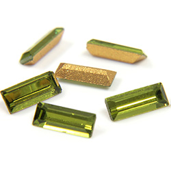 Preciosa Crystal Point Back Fancy Stone - Baguette 05x2MM  OLIVINE